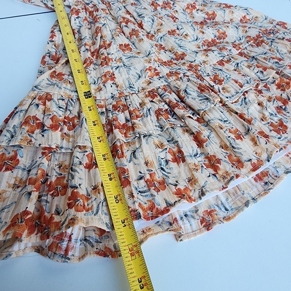 MINKPINK Zahari Dress Womens Floral Ruffled Flutter Sleeve Cottage Cutout M - Picture 13 of 16